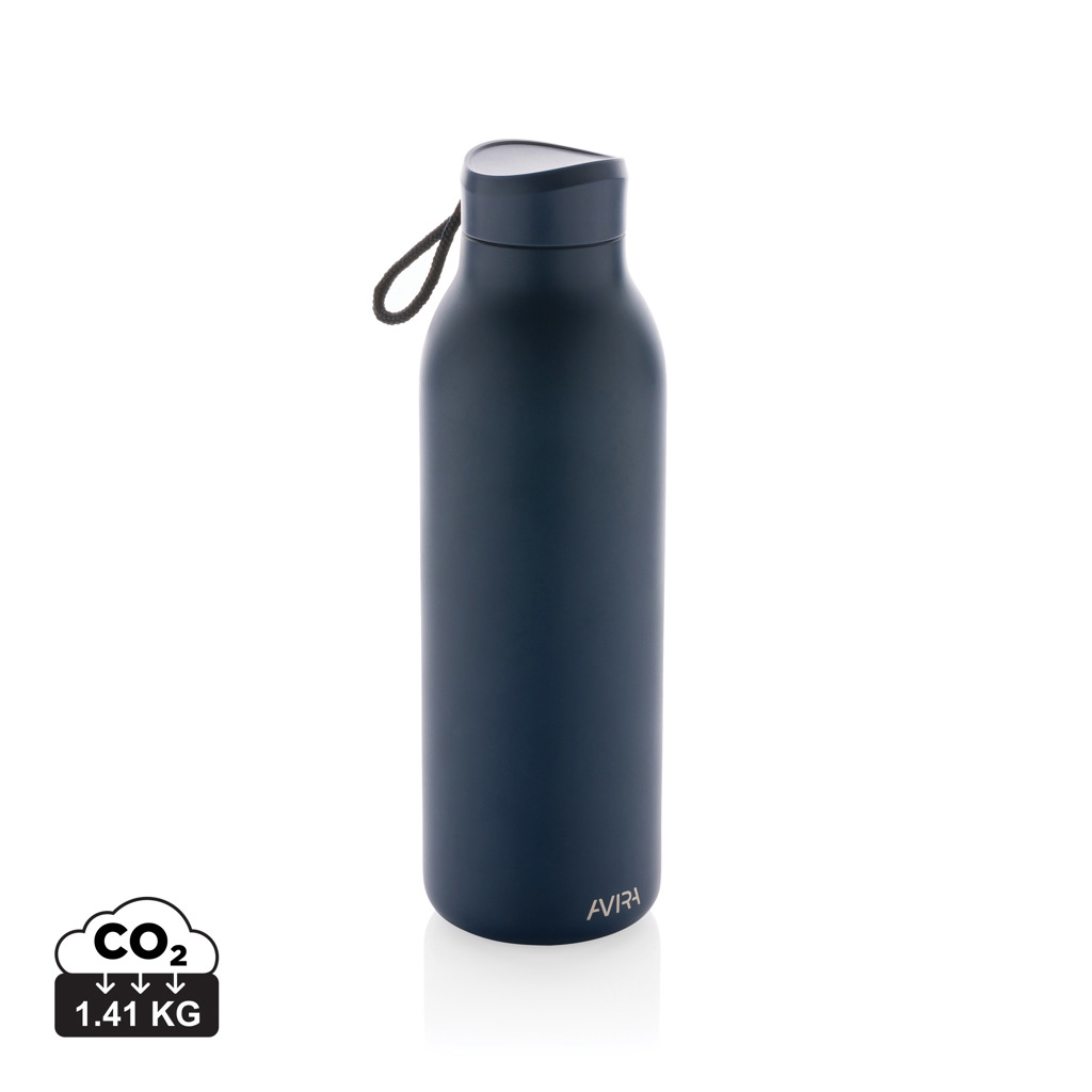 Bouteille isotherme publicitaire 500ml acier recyclé AVIRA Bleu marine